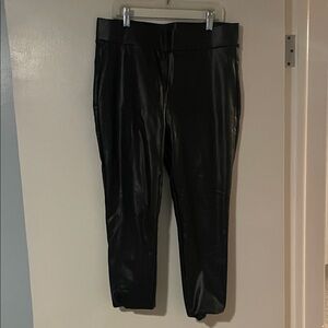 LOFT Black Faux Leather Trousers
